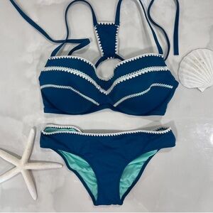 Stylish Blue Women's Bikini Set